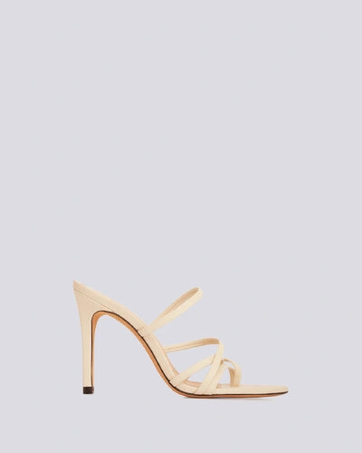 Shop Iro Effie Leather Open Back Strappy Heels In Vanille