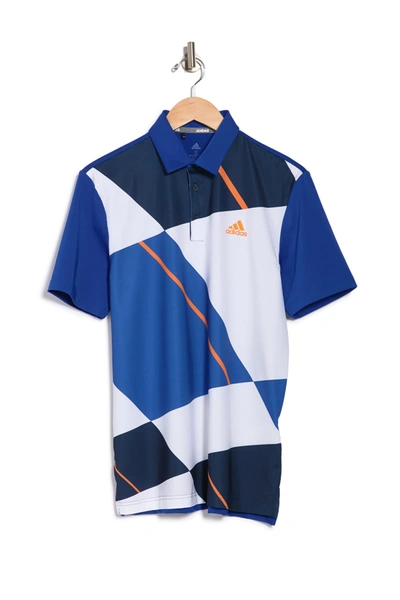 Shop Adidas Golf Ultimate365 Colorblock Polo Shirt In Royblu
