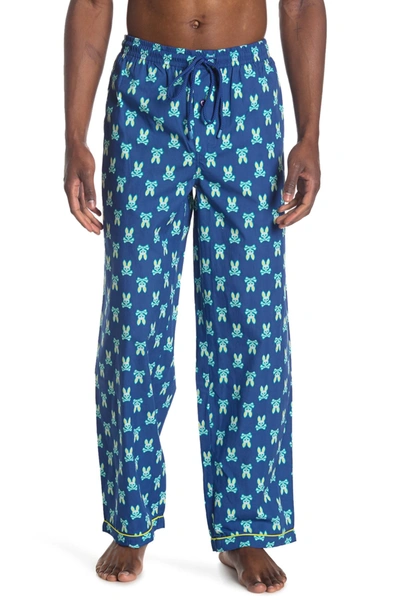 Psycho Bunny Woven Knit Pajama Pants In Prussian Bunny ModeSens