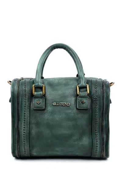 Shop Old Trend Mini Trunk Leather Crossbody Bag In Vintage Green