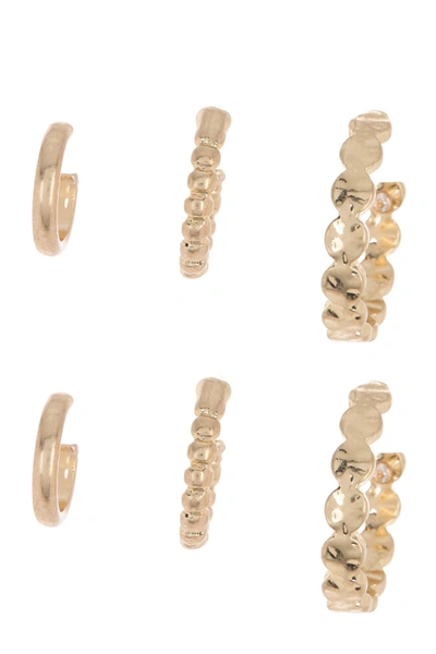 Melrose And Market Brass Hoop And Huggies In Gold