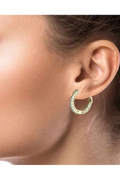 Shop Cz By Kenneth Jay Lane Cz Small Inside Out Hoop Earrings In Clear-gold