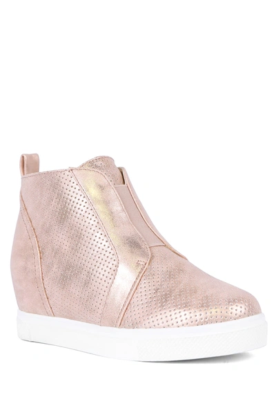 Shop Dolce Vita Zista Wedge Sneaker In Rose Gold
