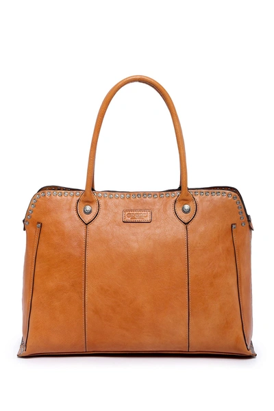 Shop Old Trend Soul Stud Leather Satchel Bag In Chestnut