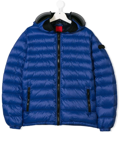 Shop Ai Riders On The Storm Young Teen Hooded Padded Jacket In Blue