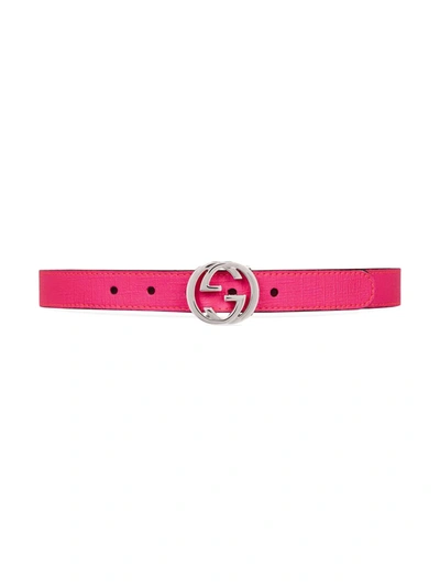 Shop Gucci Children's Fluorescent Supreme Canvas Belt In Pink