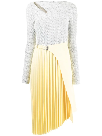 Shop Andersson Bell Combination-effect Pleated Dress In Multicolour