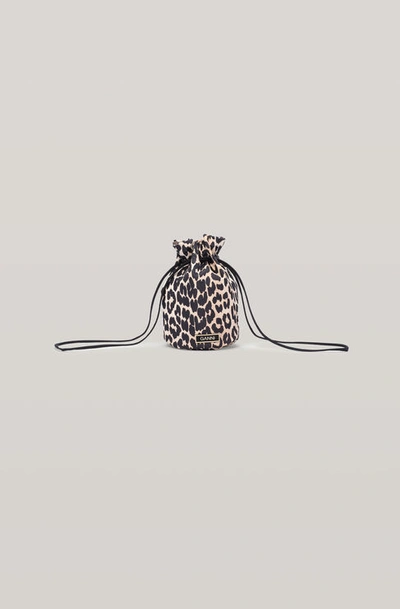 Shop Ganni Recycled Tech Purse Leopard One Size