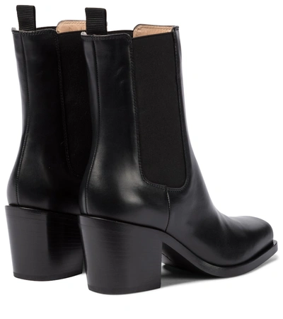 Shop Gianvito Rossi Barr Leather Ankle Boots In Black