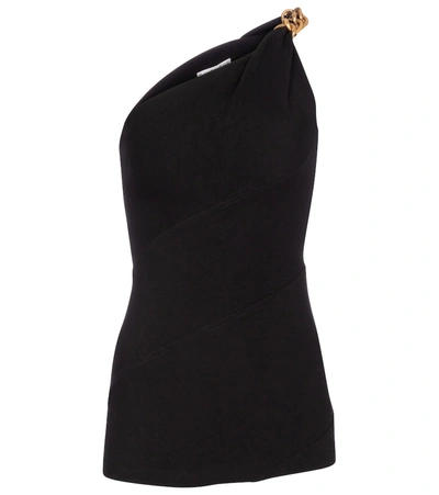 Shop Givenchy Embellished One Shoulder Top In Black