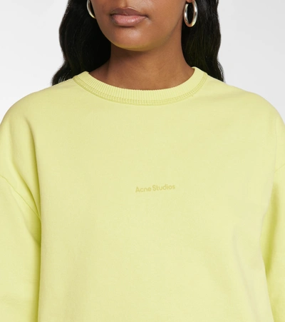 Shop Acne Studios Logo Cotton Sweatshirt In Yellow