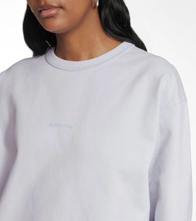 Shop Acne Studios Logo Cotton Sweatshirt In Blue