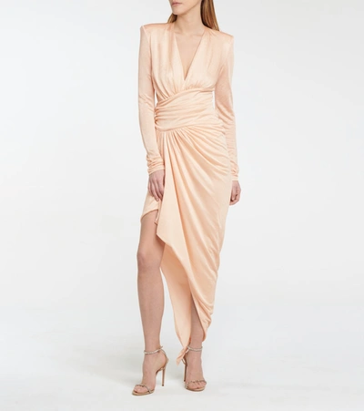 Shop Alexandre Vauthier Stretch-jersey Midi Dress In Pink