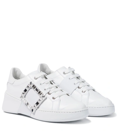 Roger Vivier Crystal-embellished Low-top Sneakers In White