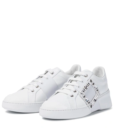 Roger Vivier Crystal-embellished Low-top Sneakers In White