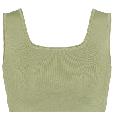 Low Classic Green Knit Crop Tank Top In Green
