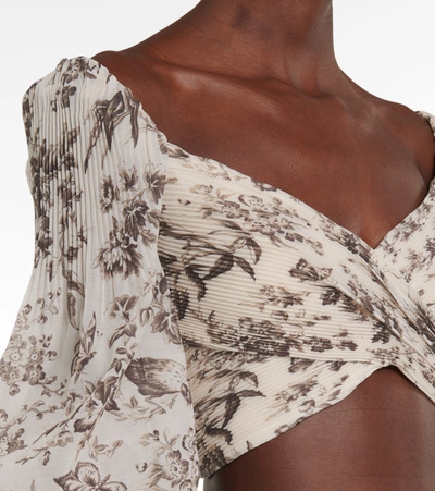 Shop Zimmermann Floral Top In Beige