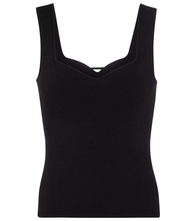 Shop Vince Ribbed-knit Tank Top In Black