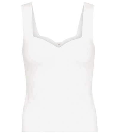 Shop Vince Ribbed-knit Tank Top In White