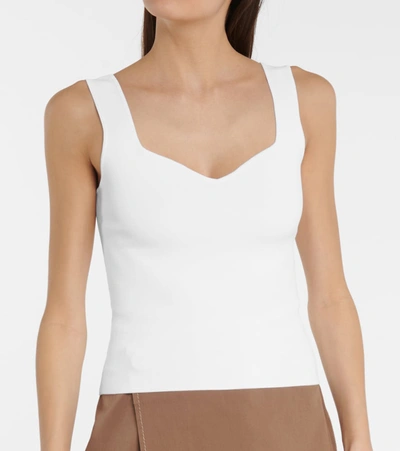 Shop Vince Ribbed-knit Tank Top In White