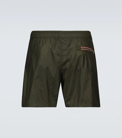 Shop Moncler Boxer Swim Shorts In Green