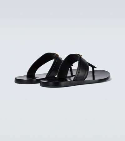 Shop Tom Ford Leather Thong Sandals In Black