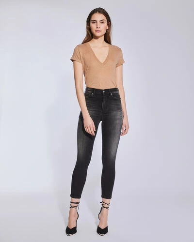 Shop Iro Tracck Skinny High Waist Washed Jeans In Black