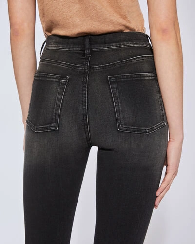 Shop Iro Tracck Skinny High Waist Washed Jeans In Black