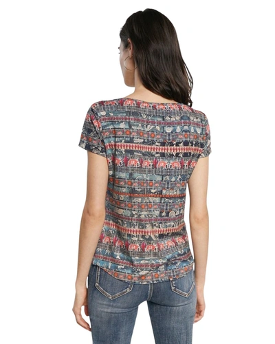 Shop Desigual Women's Multicolor Viscose T-shirt
