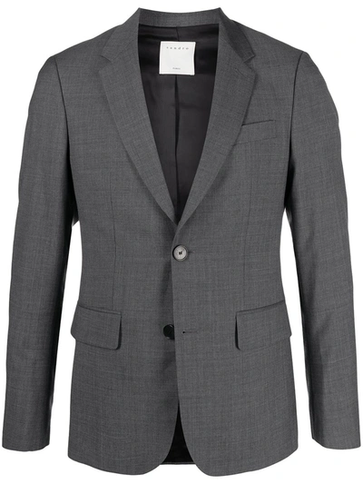 Shop Sandro Single-breasted Suit Jacket In Grey