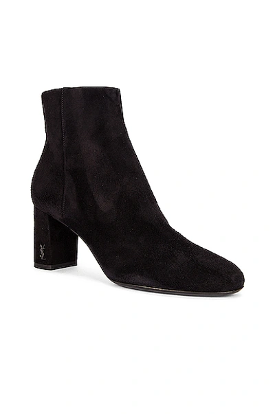 Shop Saint Laurent Loulou Zipped Booties In Noir