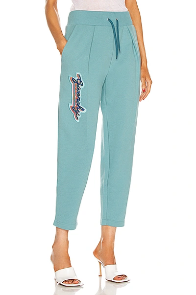 Shop Givenchy Cropped Embroidered Jogging Pant In Celestial Blue