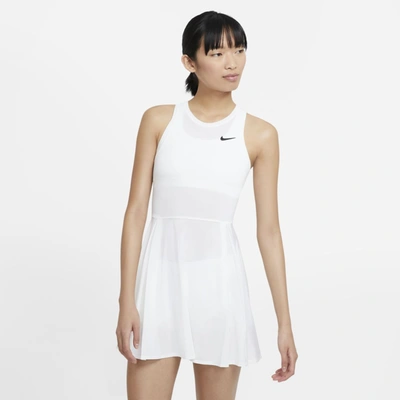 Shop Nike Court Dri-fit Advantage Women's Tennis Dress In White,black