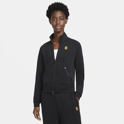 Shop Nike Women's Court Full-zip Tennis Jacket In Black