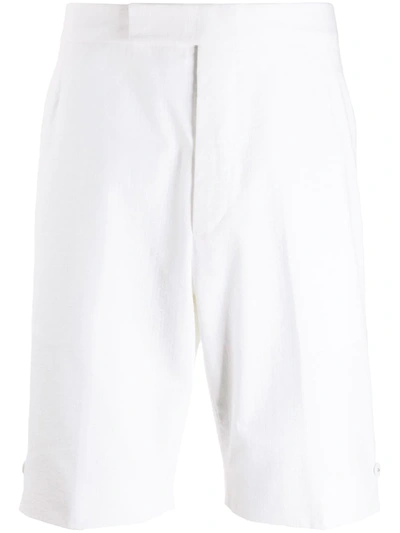 Shop Thom Browne Cotton Backstrap Shorts In White