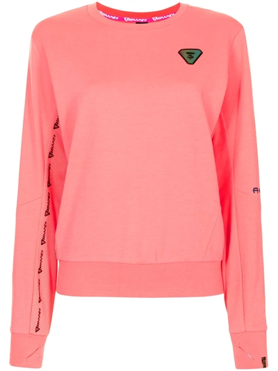 Shop Aape By A Bathing Ape Logo-patch Cotton Sweatshirt In Pink