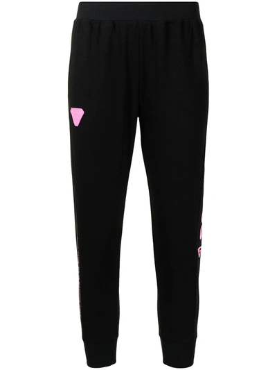 Shop Aape By A Bathing Ape Logo-print Cropped Track Pants In Black