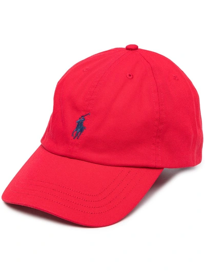Shop Ralph Lauren Embroidered Logo Cap In Red