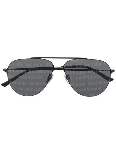 Shop Balenciaga Invisible Aviator-frame Sunglasses In Black