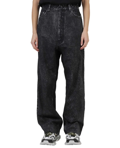 Shop Balenciaga Charcoal Trompe Loeil Trousers In Dark Grey