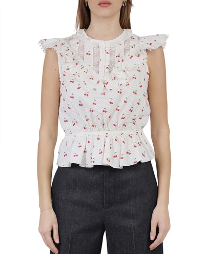 The Ivory Cherry Victorian Top In White