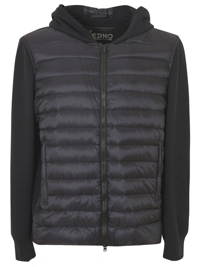 Shop Herno Padded Detail Zipped Jacket In Nero