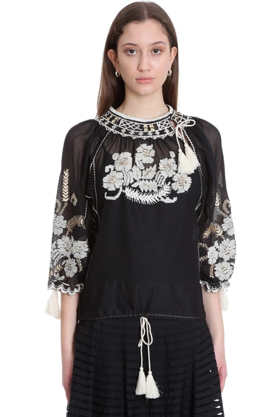 Shop Red Valentino Blouse In Black Polyester