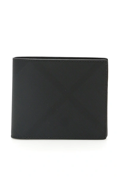 Shop Burberry London Check Bifold Wallet In Black