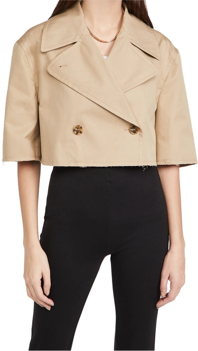 Shop Mm6 Maison Margiela Kaban Cropped Trench In Beige