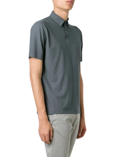 Shop Zanone Basic Polo Shirt In Grey