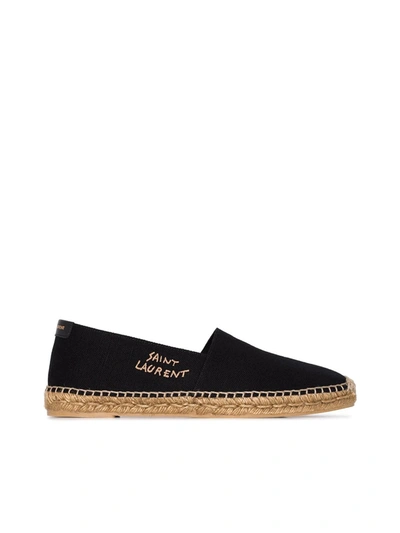 Shop Saint Laurent Espadrillas With Embroidery In Black