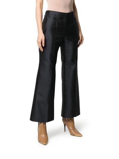Shop Givenchy Pleated Flared Trousers In Blue