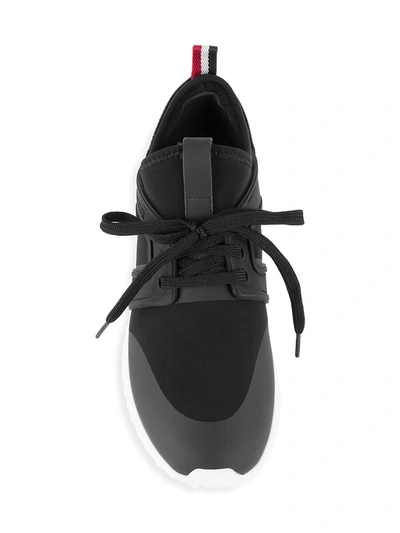 Shop Moncler Women's Meline Mixed-media Leather Sneakers In Black