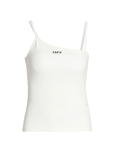 Shop Off-white Basic Ribbed Tank Top In White Black